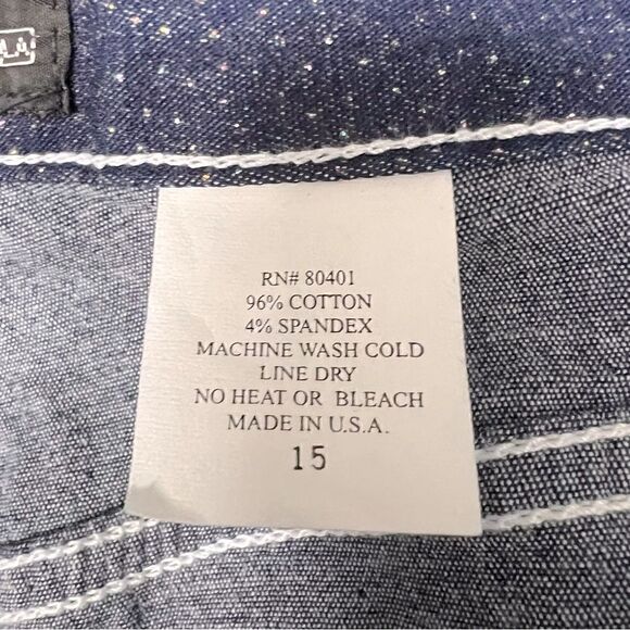 Girlfriends LA vintage y2k deadstock bootcut sparkly jeans NWOT Sz 15 stretchy - Picture 5 of 14